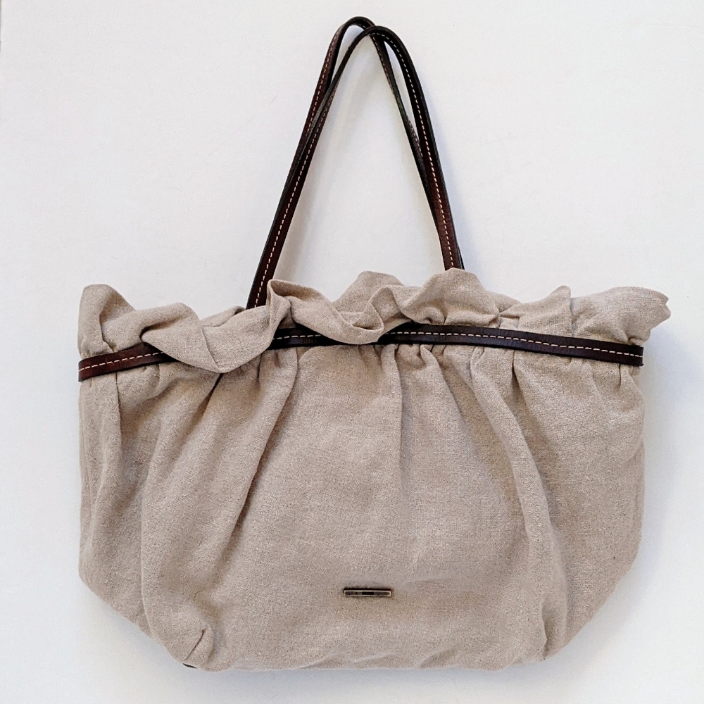 Vintage Moschino Structured Canvas and Leather Tote Bag - Picture 15 of 15